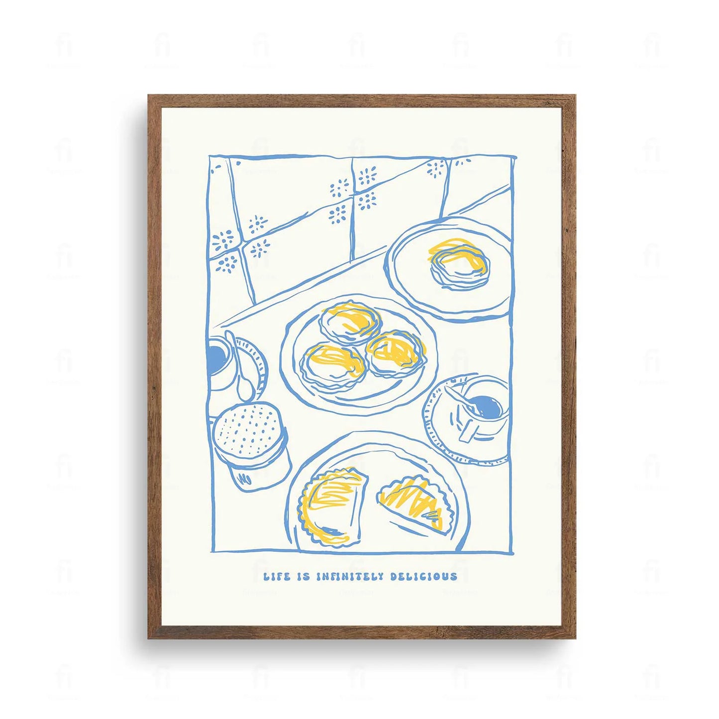 Plakat z minimalistyczną typografią i napisem "Effortlessly Delicious".