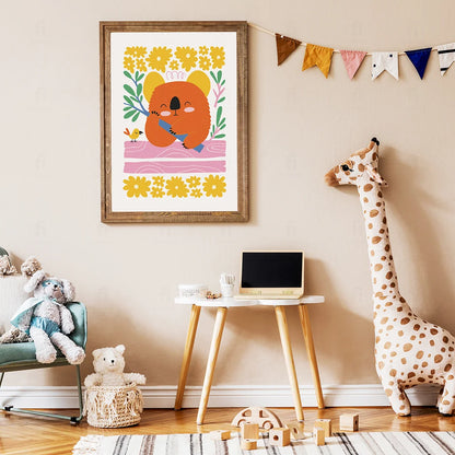 Koala with Flowers 