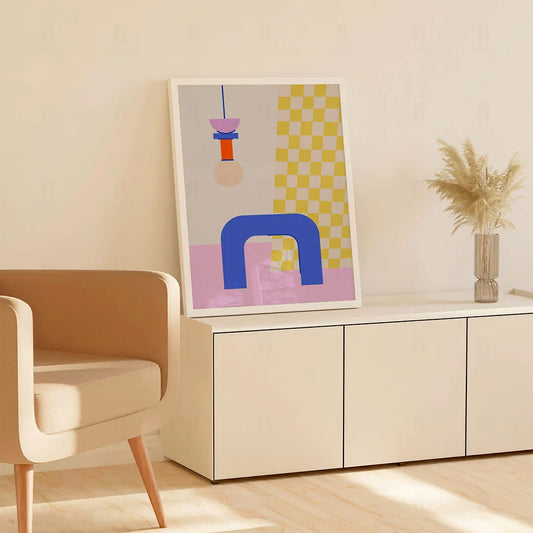 Poster Yellow-Pink Minimalism 