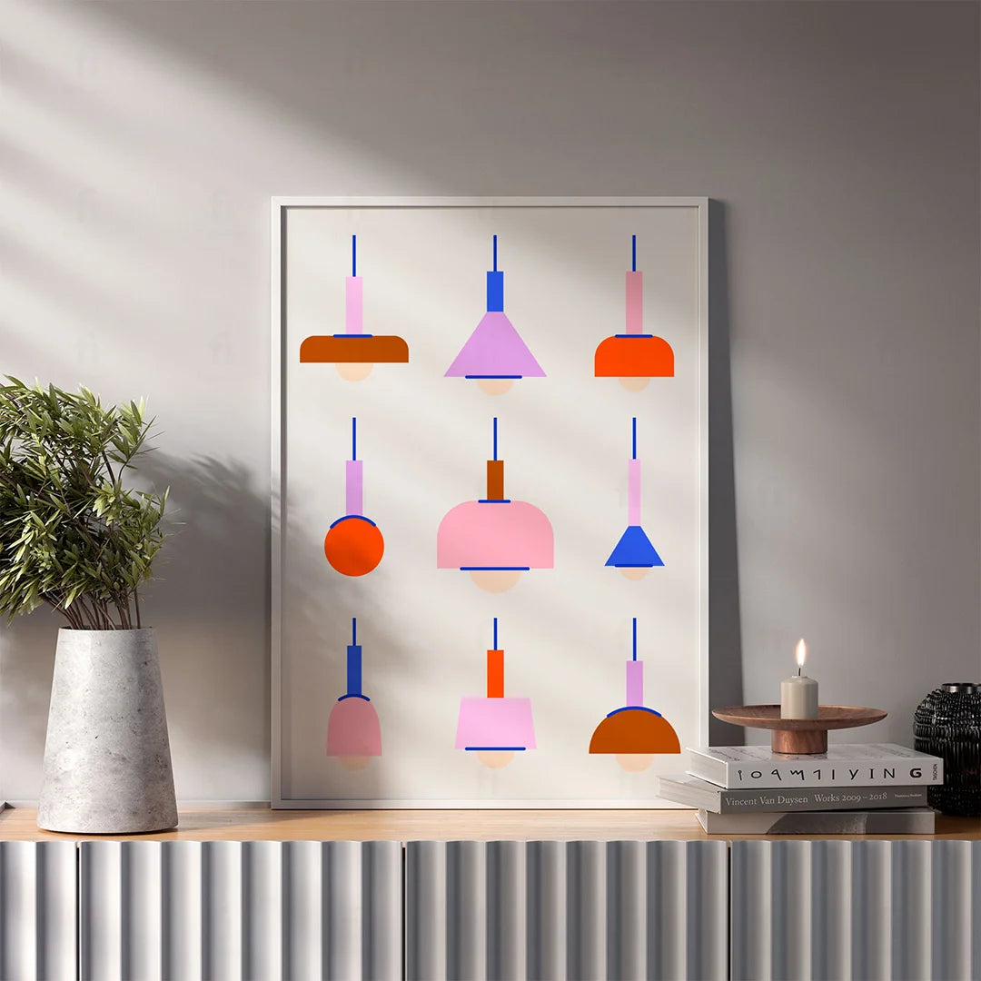 Geometric Shapes of Designer Lamps Poster 