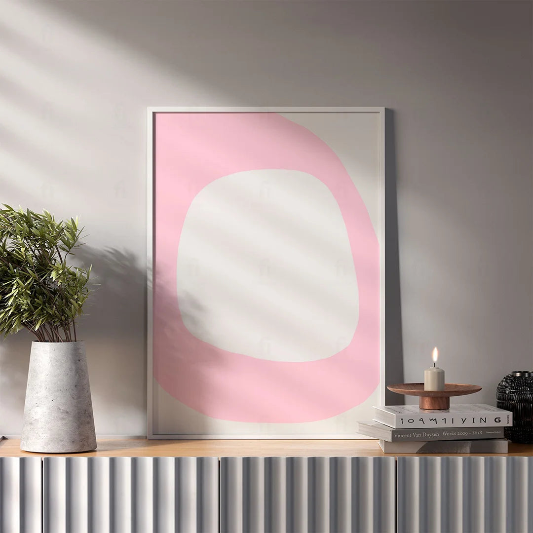 Poster Abstract Form in Soft Pink 