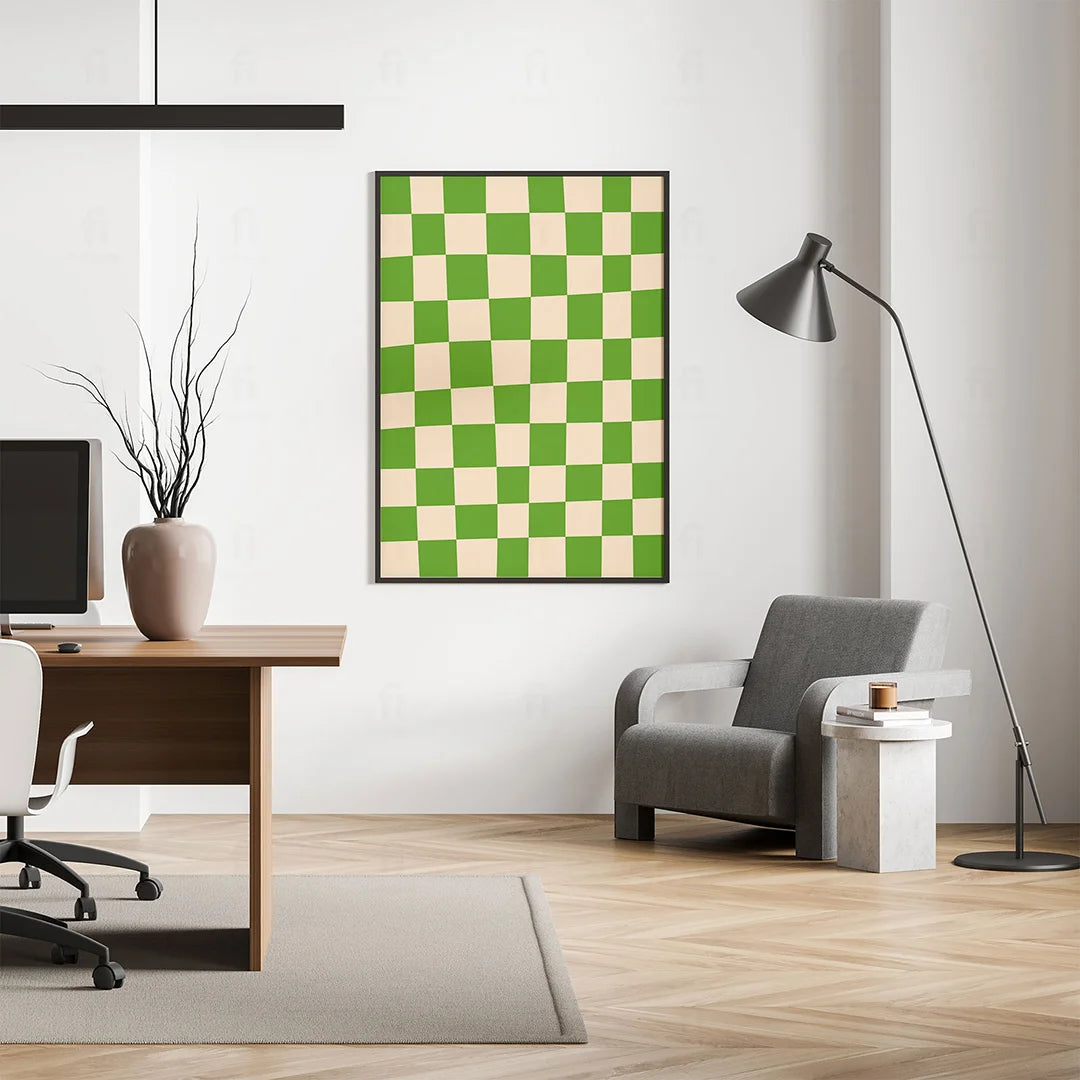 Green Checkered Poster 