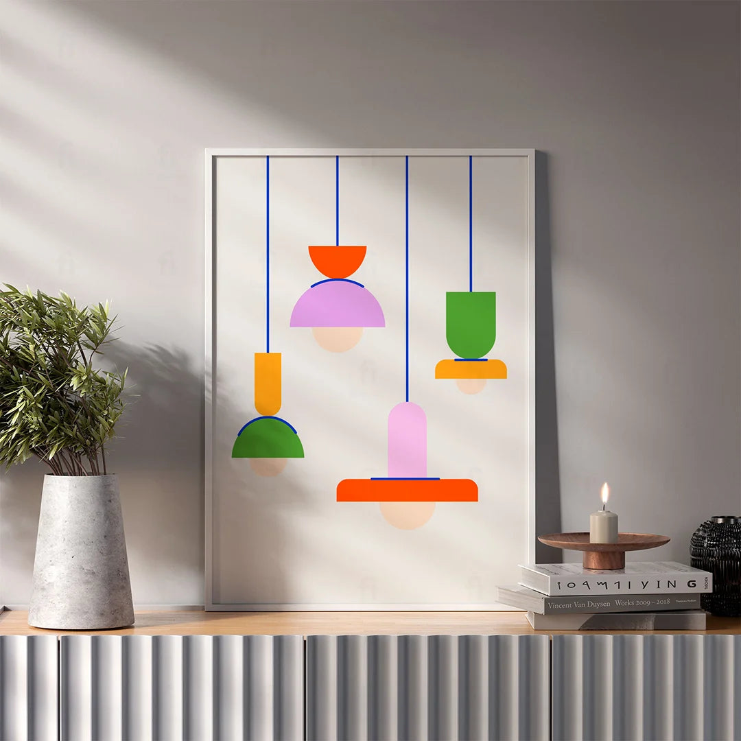 Poster Colorful Hanging Lamps 