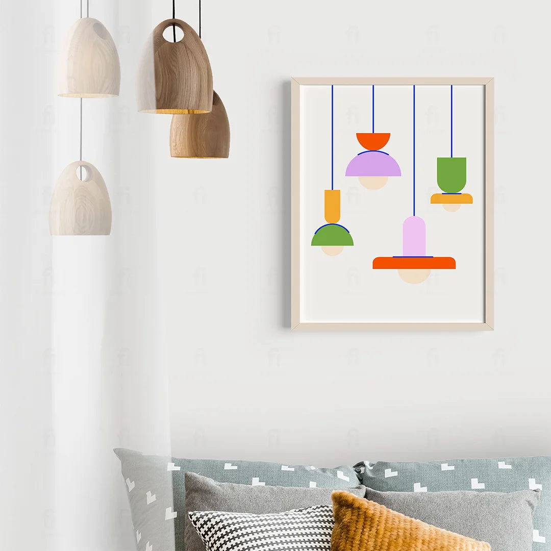 Poster Colorful Hanging Lamps 