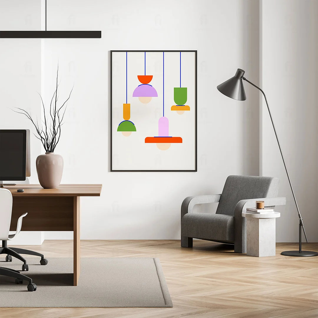 Poster Colorful Hanging Lamps 