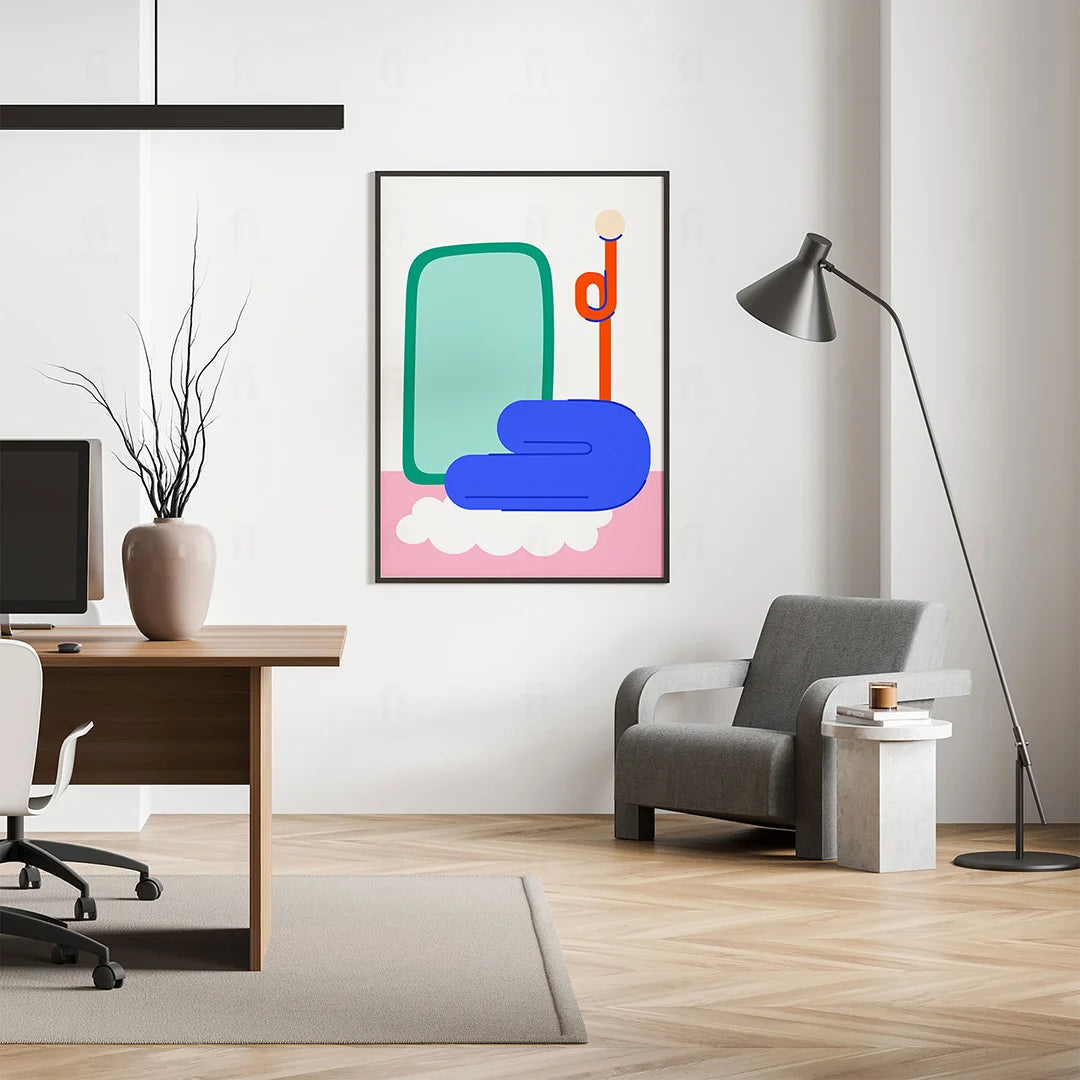 Designer Lamp and Sofa Poster 