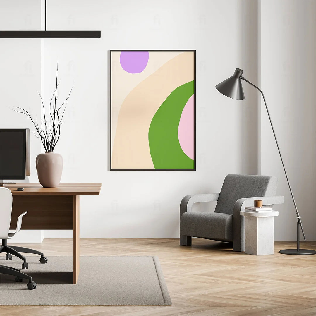 Green and Pink Shapes Poster 