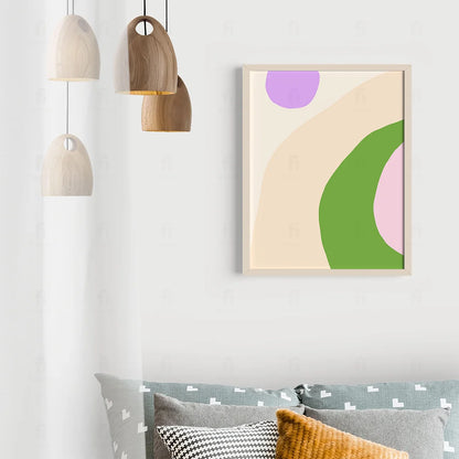 Green and Pink Shapes Poster 