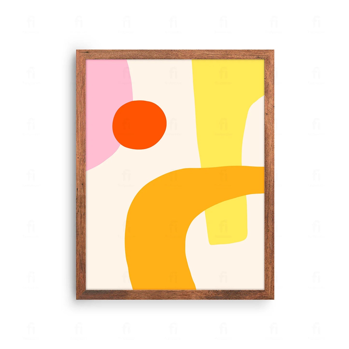 Abstract Form with Orange Circle Poster 