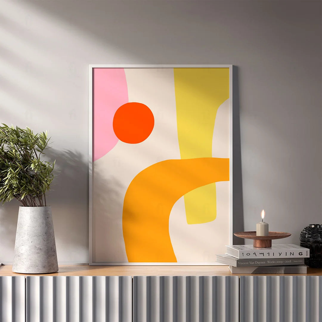 Abstract Form with Orange Circle Poster 