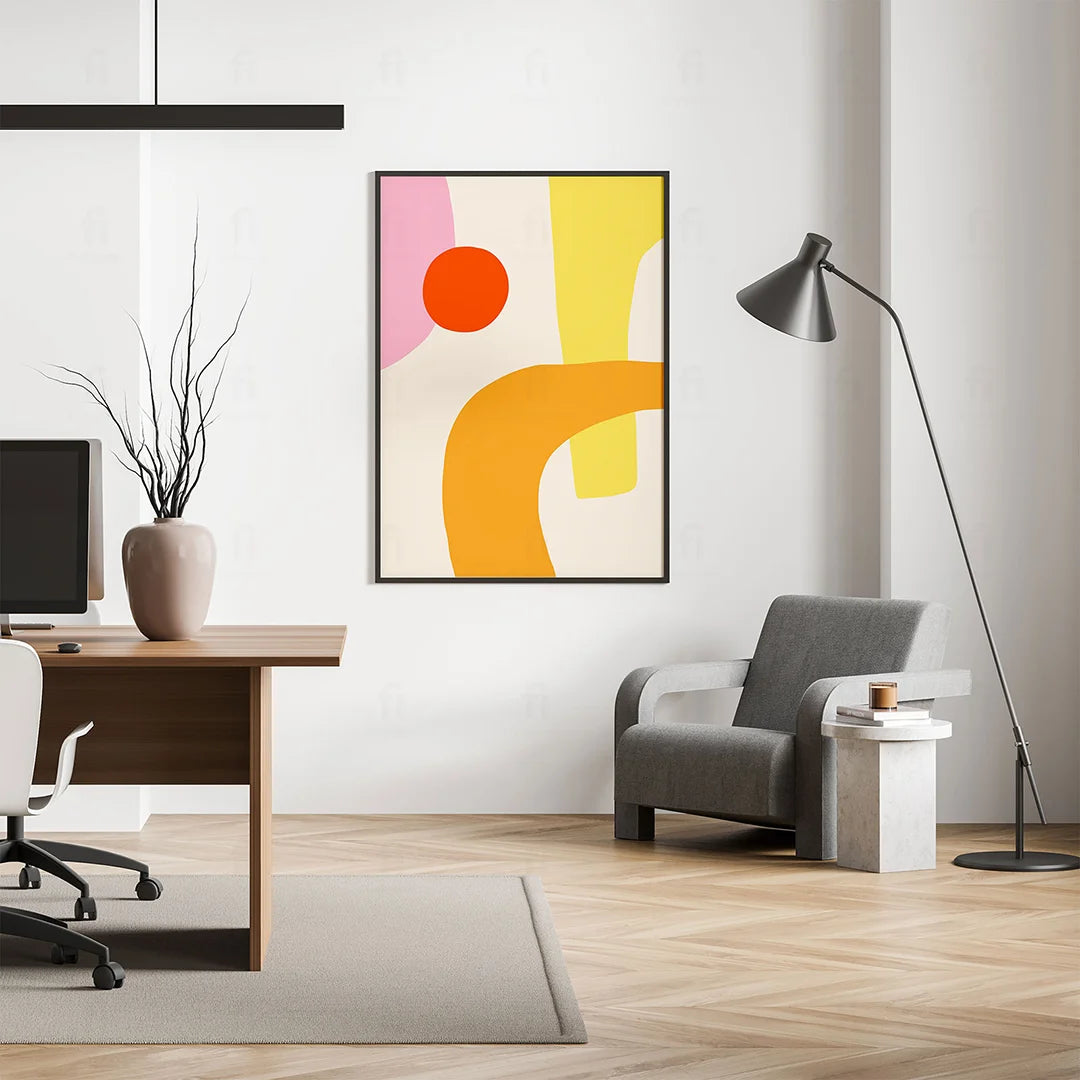 Abstract Form with Orange Circle Poster 