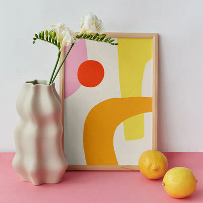 Abstract Form with Orange Circle Poster 