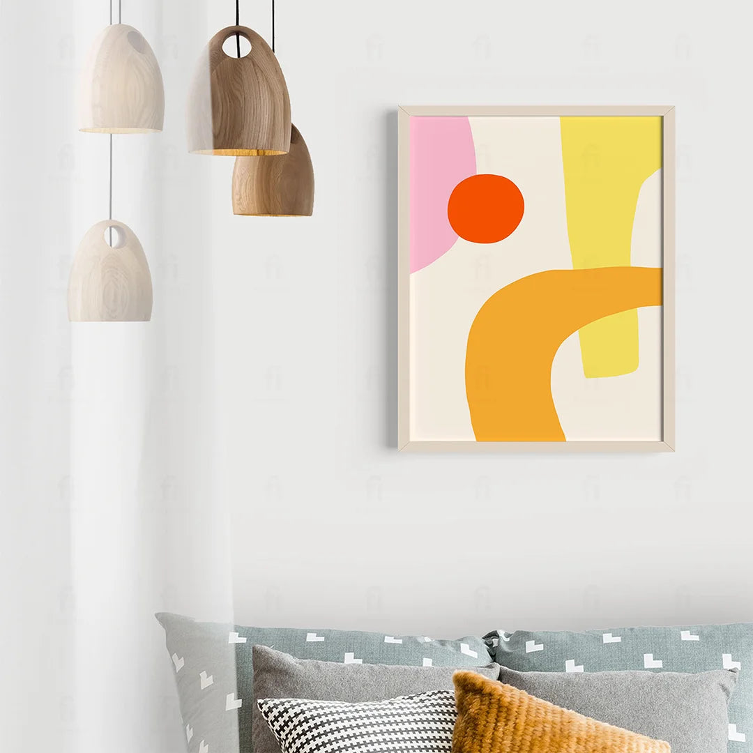 Abstract Form with Orange Circle Poster 