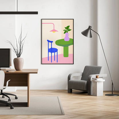 Poster Table and Chair in Modern Style 