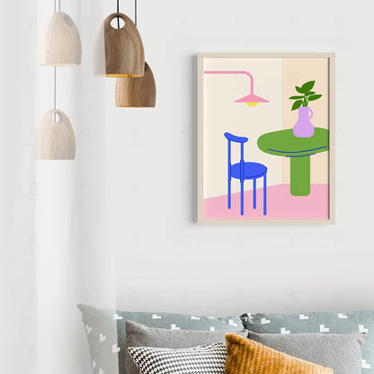Poster Table and Chair in Modern Style 