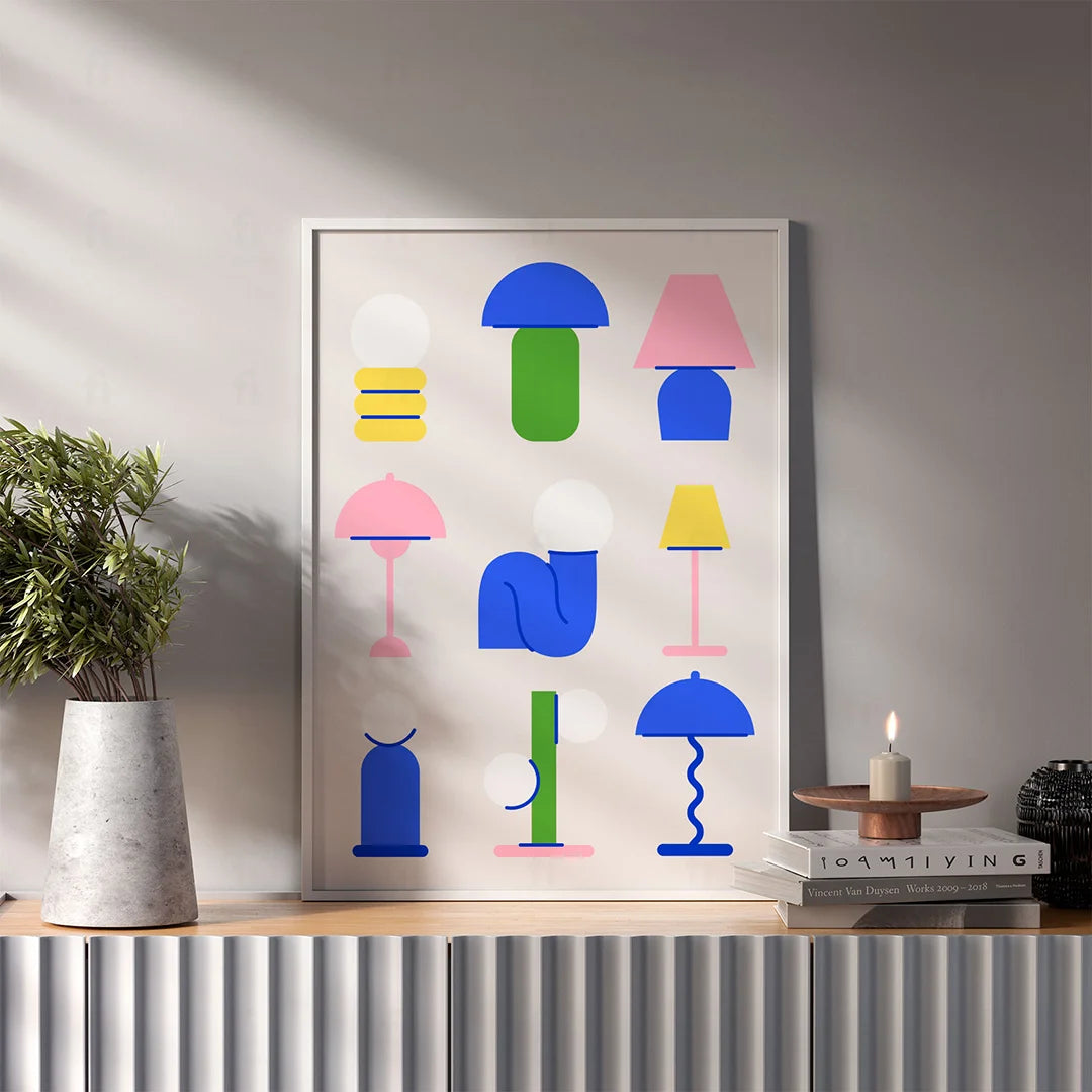 Poster Collection of Scandinavian Style Lamps 