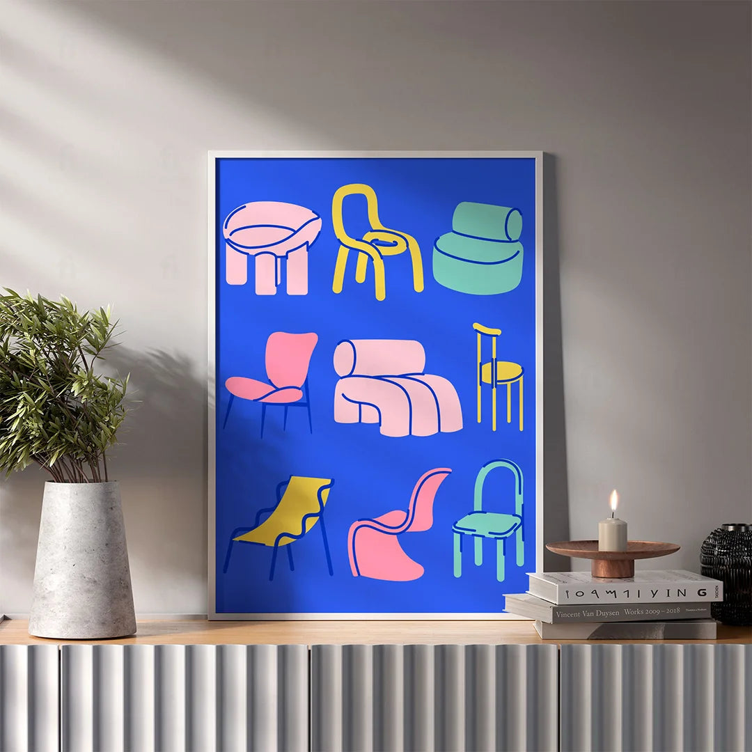 Poster Collection of Contemporary Chairs 